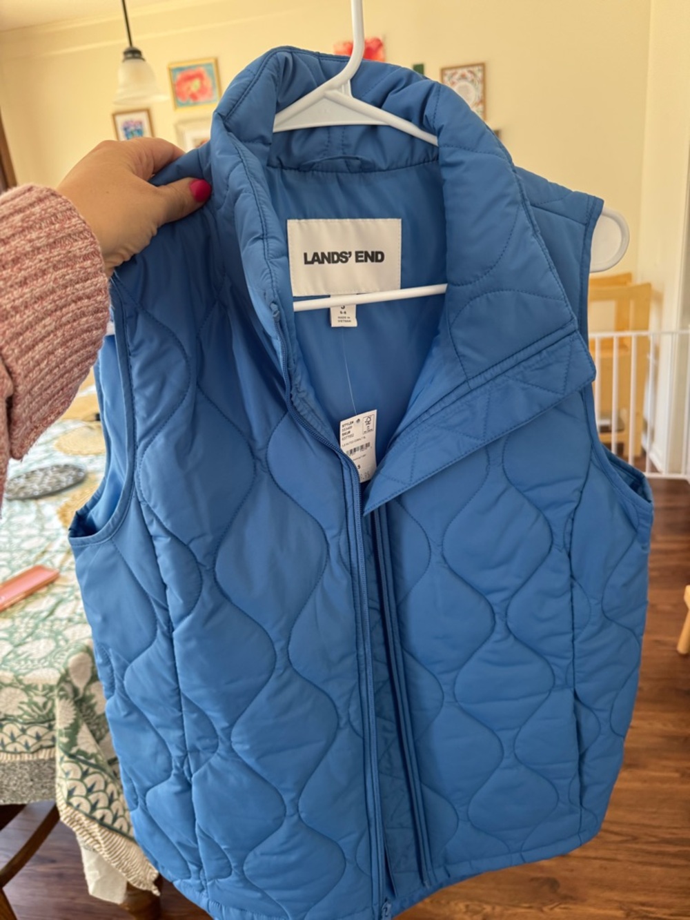 Lands' End Light Quilted Vest in Sky Blue